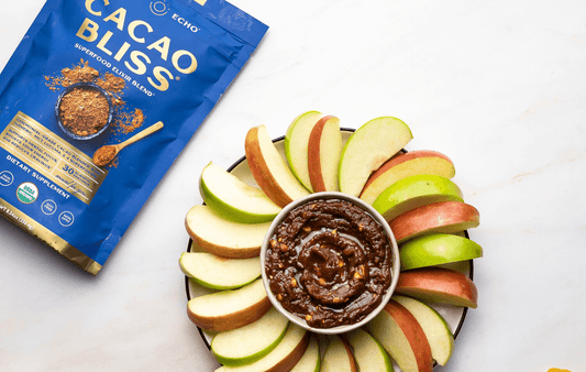 This Peanut Butter Cacao Fruit Dip Is Quick, Easy, And Healthy!