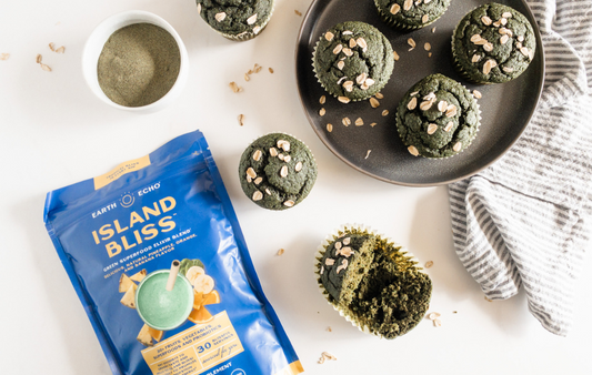 Healthy & Nourishing Tropical Green Smoothie Muffins