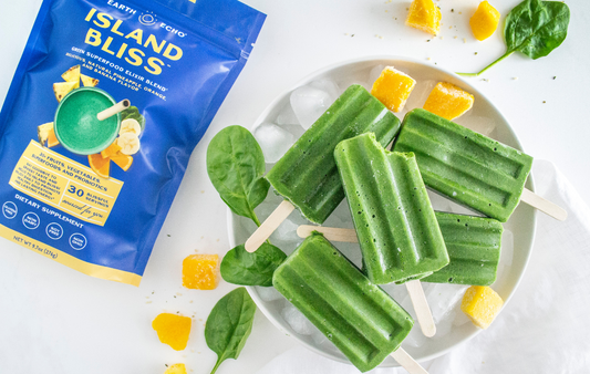 Tropical Island Bliss Green Breakfast Smoothie Popsicles
