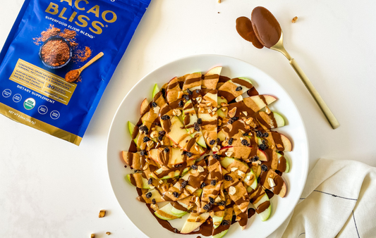 Quick & Healthy Blissful Cacao Apple Nachos