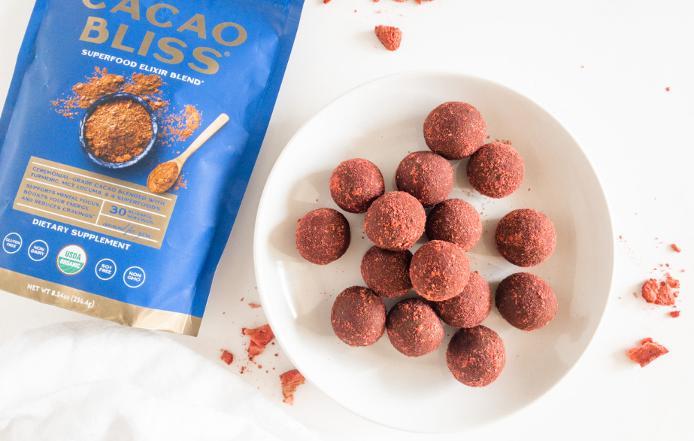 Healthy Chocolate Strawberry Bliss Balls